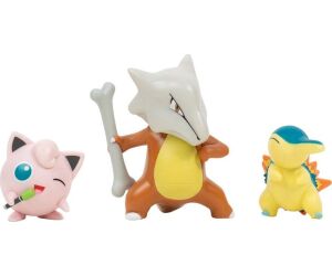 Pack de 3 figuras jazwares pokemon batalla cyndaquil jigglypuff #1 y marowak