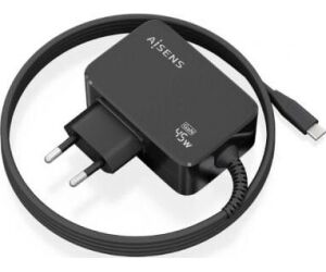 Cargador Gan de Pared Aisens ASCH-1PD45WL032-BK/ 1xUSB Tipo-C + Cable 1.8m/ 45W