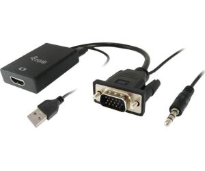 Adaptador equip vga macho a hdmi hembra con audio jack 3.5pulgadas 119038