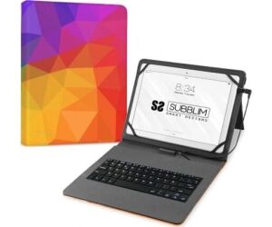 Funda Con Teclado Micro Usb – Type C Keytab Usb 11" Triangulos