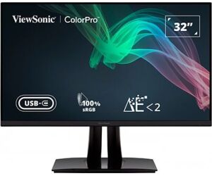 Monitor Viewsonic 32" Uhd Ips Led 2xhdmi Dp-in Dp-out Usb-c Rj45 Ajustable