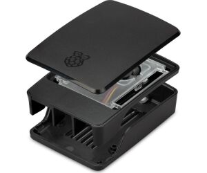 Carcasa raspberry pi 5 con ventilador negra y gris