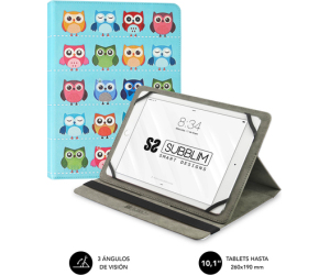 SUBBLIM Funda Tablet Universal TRENDY CASE OWLS 10.1"