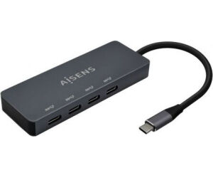 Hub USB Tipo-C Aisens A109-0745/ 4xUSB Tipo-C/ Gris