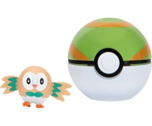 Pokeball jazwares pokemon clip 'n' go rowlet + nest ball