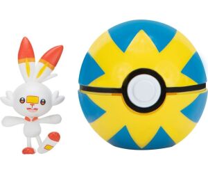 Pokeball jazwares pokemon clip 'n' go scorbunny + quick ball