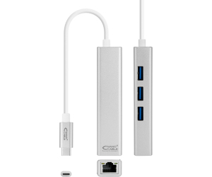 Nanocable Conversor USB-C Ethernet +3xUSB 3.0