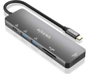 Usb-c Dock Aisens 6 En 1 Usb-c A 1xhdmi 2xusb-a 1xusb-c Pd 100w 15cm