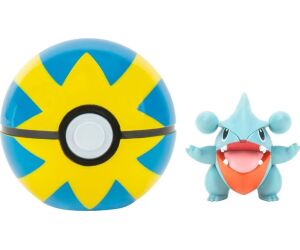 Pokeball jazwares pokemon clip 'n' go gible + quick ball