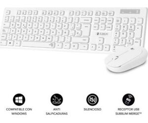 Teclado y Ratn Subblim Combo Business Slim Silencioso Inalmbrico/ Blanco