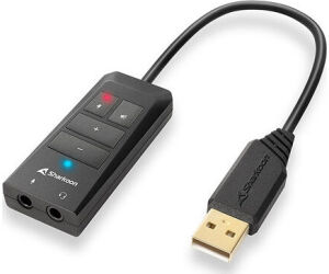 Tarjeta de sonido sharkoon sb2 usb 2x3.5mm trrs jack