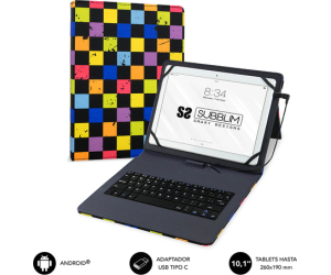 Funda + Teclado Tablet Keytab Usb 10.1'' Squares Subblim