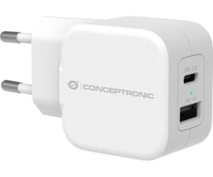 Cargador conceptronic pd 1 puerto usb - c althea - 20w - blanco