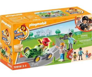 Playmobil  duck on call accion ambulancia ayuda al piloto de carreras