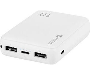 Powerbank natec trevi compact 10000 mah 2xusb - a usb - c blanco