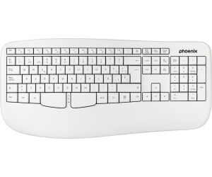 Phoenix k201 teclado ergonmico inalmbrico 2.4ghz blanco