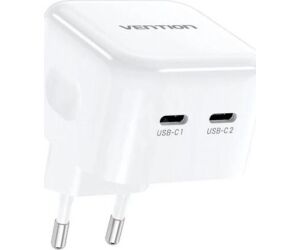 Cargador Gan de Pared Vention FBPW0-EU/ 2xUSB Tipo-C/ 35W