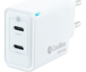 Coolbox Cargador Gan 35W USB-C/USB-C PARED