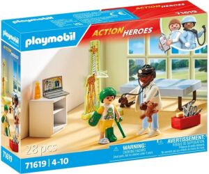 Playmobil action heroes: pediatria con osito de peluche