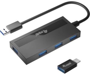 Hub usb equip life 4 x usb 3.0 + adaptador usb tipo c