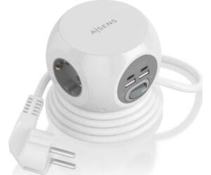 Regleta Enchufes Aisens 3 Tomas + 2xusb-c, 2xusb-a 1.4m Blanco