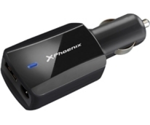 Cargador adaptador universal 90w phoenix phlaptopcarcharger para coche - vehiculo -  mechero para portatil - netbooks -  puerto usb 5v incluye 12 tips