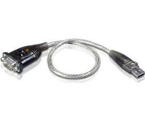 Aten UC232A cambiador de género para cable USB RS-232 Plata