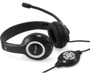 Auricular equip usb + microfono flexible control de volumen negro