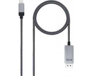 Cable Conversor Nanocable 10.15.5002/ USB Tipo-C Macho - Displayport Macho/ 1.8m/ Negro