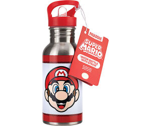 Botella metlica con pajita paladone super mario 500 ml