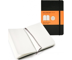 Libreta Clasica Tapa Blanda Negra P (9x14cm) Rayada Moleskine Qp611