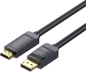 Cable Conversor Vention HAGBJ/ DisplayPort Macho - HDMI 4K Macho/ 5m/ Negro