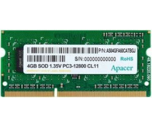 Memoria RAM Apacer 4GB/ DDR3L/ 1600MHz/ 1.35V/ SODIMM