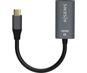 Conversor HDMI 4K 60Hz Aisens A109-0683/ HDMI Hembra - USB Tipo-C Macho/ 15cm/ Gris