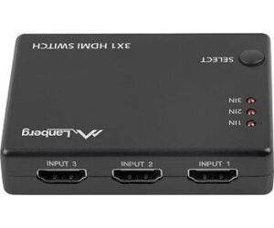 Switch video lanberg 4k - 3 x hdmi - micro usb - negro - control remoto