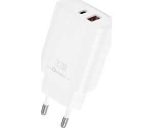 Cargador qcharx eros 3a 33w 1 x usb tipo a - 1 x usb tipo c blanco