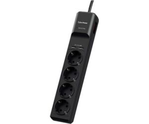 Regleta con interruptor Cyberpower P0420SUD0-DE/ 4 Tomas de corriente/ 2 USB/ Cable 1.8m/ Negra