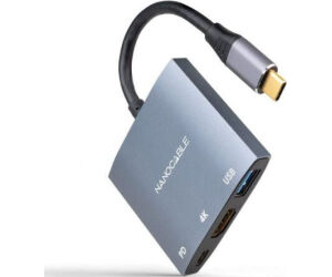 Nanocable Conversor USB-C a HDMI/USB3.0/PD 15 cm