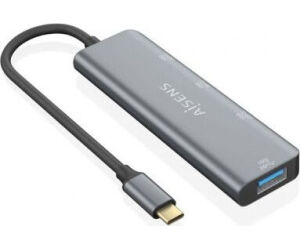 Hub USB Tipo-C Aisens A109-0764/ 3xUSB/ 1xUSB Tipo-C/ Gris