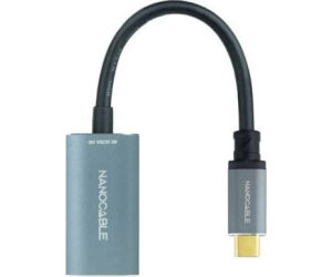 Cable Conversor Nanocable 10.16.4104-G/ USB Tipo-C Macho - DisplayPort Hembra/ 15cm/ Gris