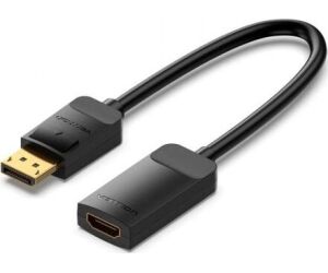 Cable Conversor Vention HBZBB/ DisplayPort Macho - HDMI 4K Hembra/ 15cm/ Negro