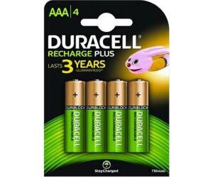 Pack de 4 Pilas AAA Duracell HR3-B/ 1.2V/ Recargables