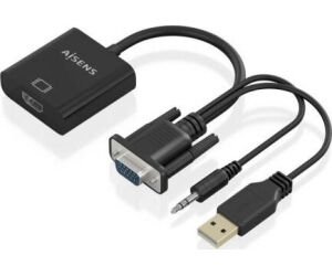 Cable Conversor Aisens Svga/m+jack 3.5/m+usb-a/m A Hdmi A/h 20cm