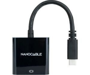 Conversor Nanocable 10.16.4102-BK/ USB Tipo-C Macho - HDMI Hembra/ 15cm/ Negro