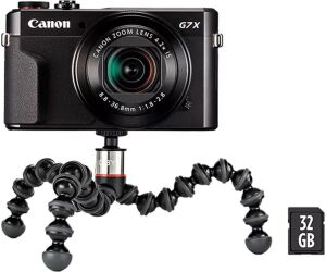 Camara digital canon powershot g7x mark ii vlogger kit 20.9mp -  zo 42x -  3'' -  hs -  wifi -  litio -  tripode -  sd 32gb