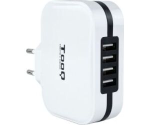 CARGADOR PARED/VIAJE USB 4xUSB (6.8A) BLANCO TOOQ