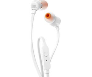 Auriculares intrauditivos jbl t110 white - pure bass - drivers 9mm - cable plano - manos libres