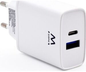 Cargador Movil Ewent Carga Rapida Puertos Usb-c Y Usb-a 20w Blanco