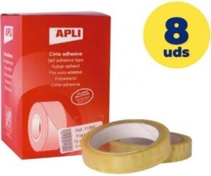 Caja de Cintas Adhesivas Transparentes Apli 11266/ 1.9cm x 66m/ 8 unidades