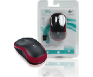 Mouse raton logitech m185 optico wireless inalambrico rojo 2.4ghz